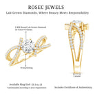Certified Lab Grown Diamond Bypass Engagement Ring Lab - ( EF-VS ) - Rosec Jewels