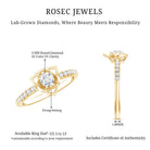Certified Lab Grown Diamond Flower Promise Ring Lab - ( EF-VS ) - Rosec Jewels