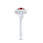 Certified Lab Created Ruby and Diamond Flower Engagement Ring AAAA - Rosec Jewels