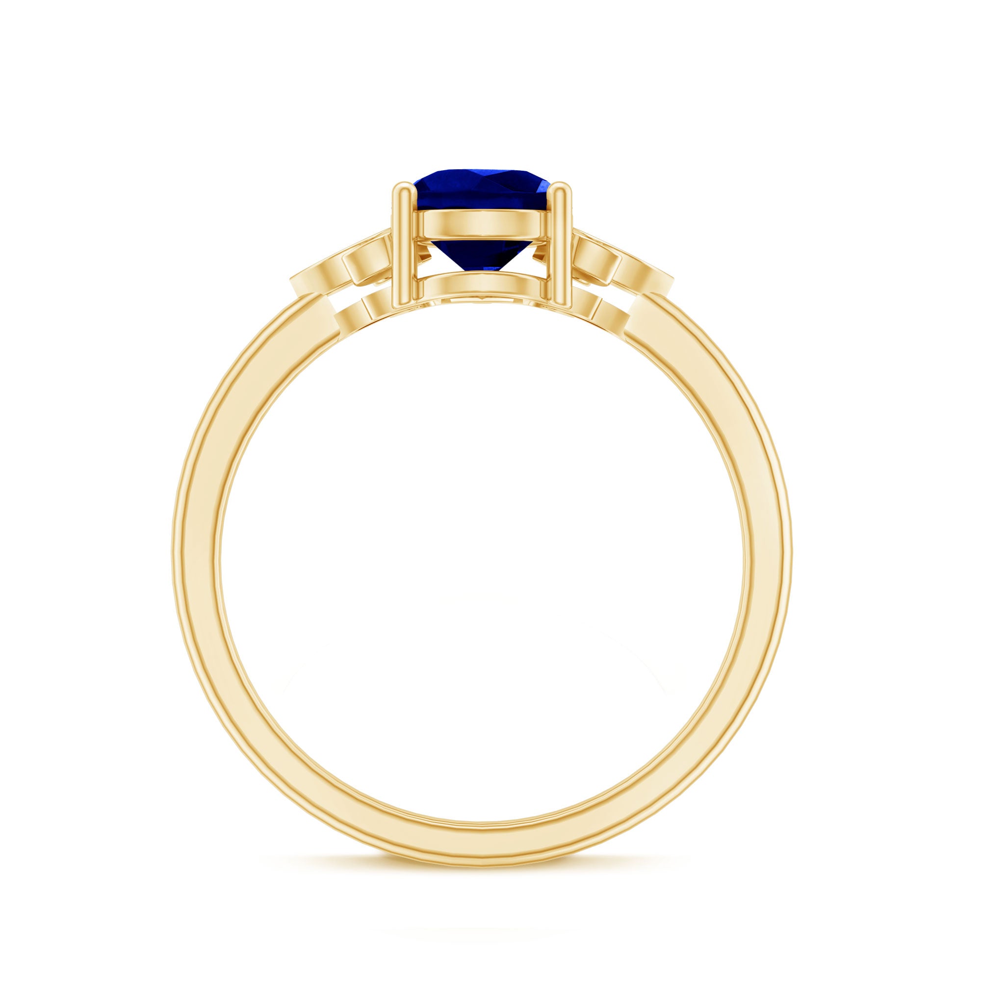 Rosec Jewels-Certified Lab Grown Blue Sapphire Teardrop Engagement Ring with Diamonds