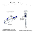 Certified Lab Grown Diamond Engagement Ring with Sapphire Lab - ( EF-VS ) - Rosec Jewels