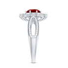 Lab Grown Ruby and Diamond Antique Looking Engagement Ring For Women AAAA - Rosec Jewels