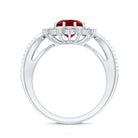 Lab Grown Ruby and Diamond Antique Looking Engagement Ring For Women AAAA - Rosec Jewels