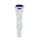 Designer 2.7 Carat Lab Grown Blue Sapphire Engagement Ring with Diamond Criss Cross Shank AAAA - Rosec Jewels