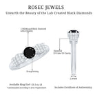 Certified 0.84 Carat Lab Grown Black Diamond Solitaire Engagement Ring with White Diamond AAAA ( Synthetic ) - Rosec Jewels