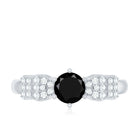 Certified 0.84 Carat Lab Grown Black Diamond Solitaire Engagement Ring with White Diamond AAAA ( Synthetic ) - Rosec Jewels