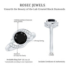 2 Carat Lab Grown Black and White Diamond Engagement Ring for Women AAAA ( Synthetic ) - Rosec Jewels