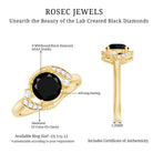 2 Carat Lab Grown Black and White Diamond Engagement Ring for Women AAAA ( Synthetic ) - Rosec Jewels