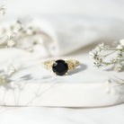 Lab Grown Black Diamond Solitaire Engagement Ring AAAA ( Synthetic ) - Rosec Jewels