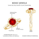 Lab Grown Ruby and Diamond Engagement Ring with Twisted Rope Design AAAA - Rosec Jewels