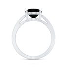 4.2 Carat Lab Grown Black Diamond Statement Engagement Ring with White Diamond AAAA ( Synthetic ) - Rosec Jewels