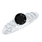 Rosec Jewels-Lab Grown Black Diamond Solitaire Promise Ring With Diamond