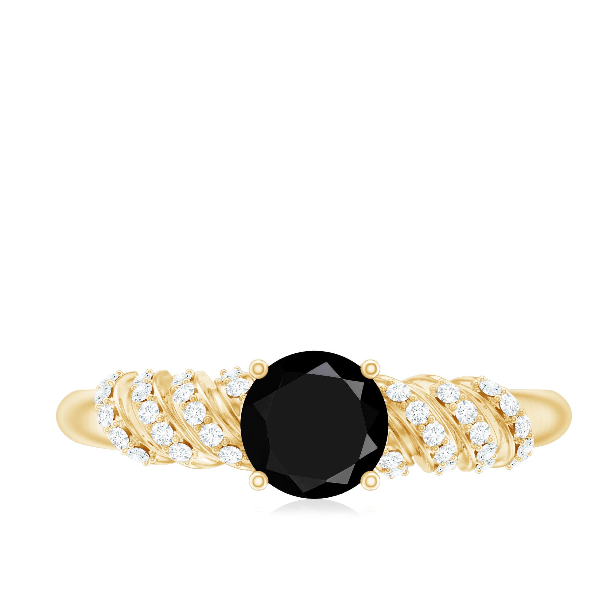 Rosec Jewels-Lab Grown Black Diamond Solitaire Promise Ring With Diamond