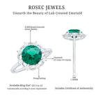 Lab Grown Emerald Designer Flower Engagement Ring AAAA - Rosec Jewels