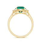 Lab Grown Emerald Designer Flower Engagement Ring AAAA - Rosec Jewels