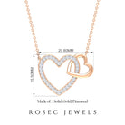 Rosec Jewels-1/4 CT Interlocking Heart Diamond Pendant in Gold