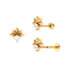 Real Round Diamond Floral Cartilage Earring Diamond - ( HI-SI ) - Color and Clarity - Rosec Jewels