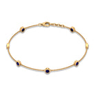 Bezel Set Blue Sapphire Station Bracelet Blue Sapphire - ( AAA ) - Quality - Rosec Jewels