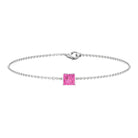 Princess Cut Pink Sapphire Solitaire Bracelet in Bar Setting Pink Sapphire - ( AAA ) - Quality - Rosec Jewels