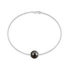 8 CT Elegant Tahitian Pearl Solitaire Chain Bracelet in Gold Tahitian pearl - ( AAA ) - Quality - Rosec Jewels