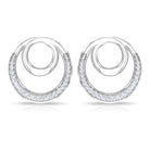 Open Circle Stud Earrings with Diamonds Diamond - ( HI-SI ) - Color and Clarity - Rosec Jewels