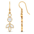 2 CT Marquise and Round Cut Zircon Leaf Dangle Earrings Zircon - ( AAAA ) - Quality - Rosec Jewels