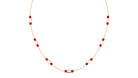 Rosec Jewels-Created Ruby Contemporary Station Chain Necklace in Gold