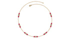 Rosec Jewels-Created Ruby Contemporary Station Chain Necklace in Gold