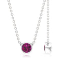 1/4 CT Natural Rhodolite Solitaire Gold Necklace in Bezel Setting Rhodolite - ( AAA ) - Quality - Rosec Jewels