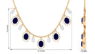 Rosec Jewels-Oval Cut Blue Sapphire and Diamond Bridal Station Chain Necklace