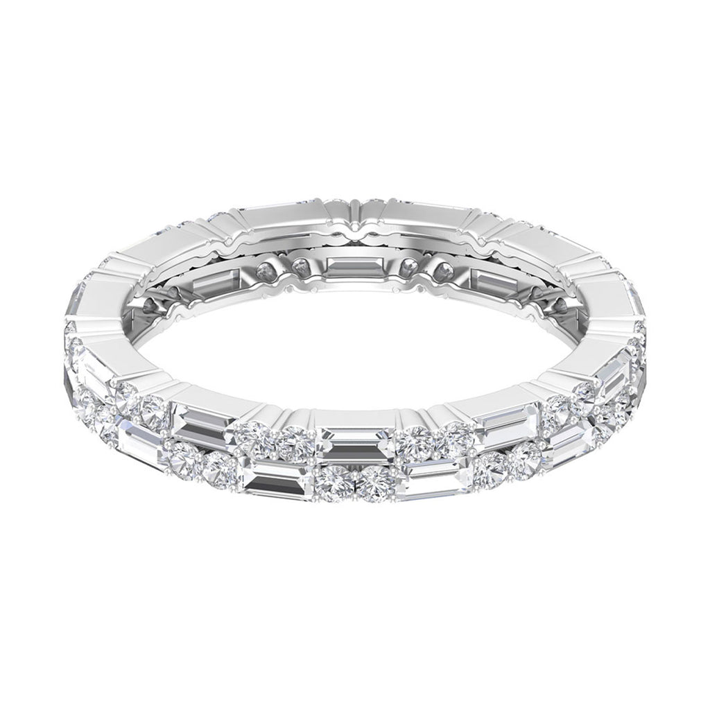 2 CT Stackable Moissanite Eternity Ring for Anniversary Moissanite - ( D-VS1 ) - Color and Clarity - Rosec Jewels