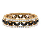 1.25 CT Elegant Created Black Diamond and Moissanite Wedding Band Ring Lab Created Black Diamond - ( AAAA ) - Quality - Rosec Jewels