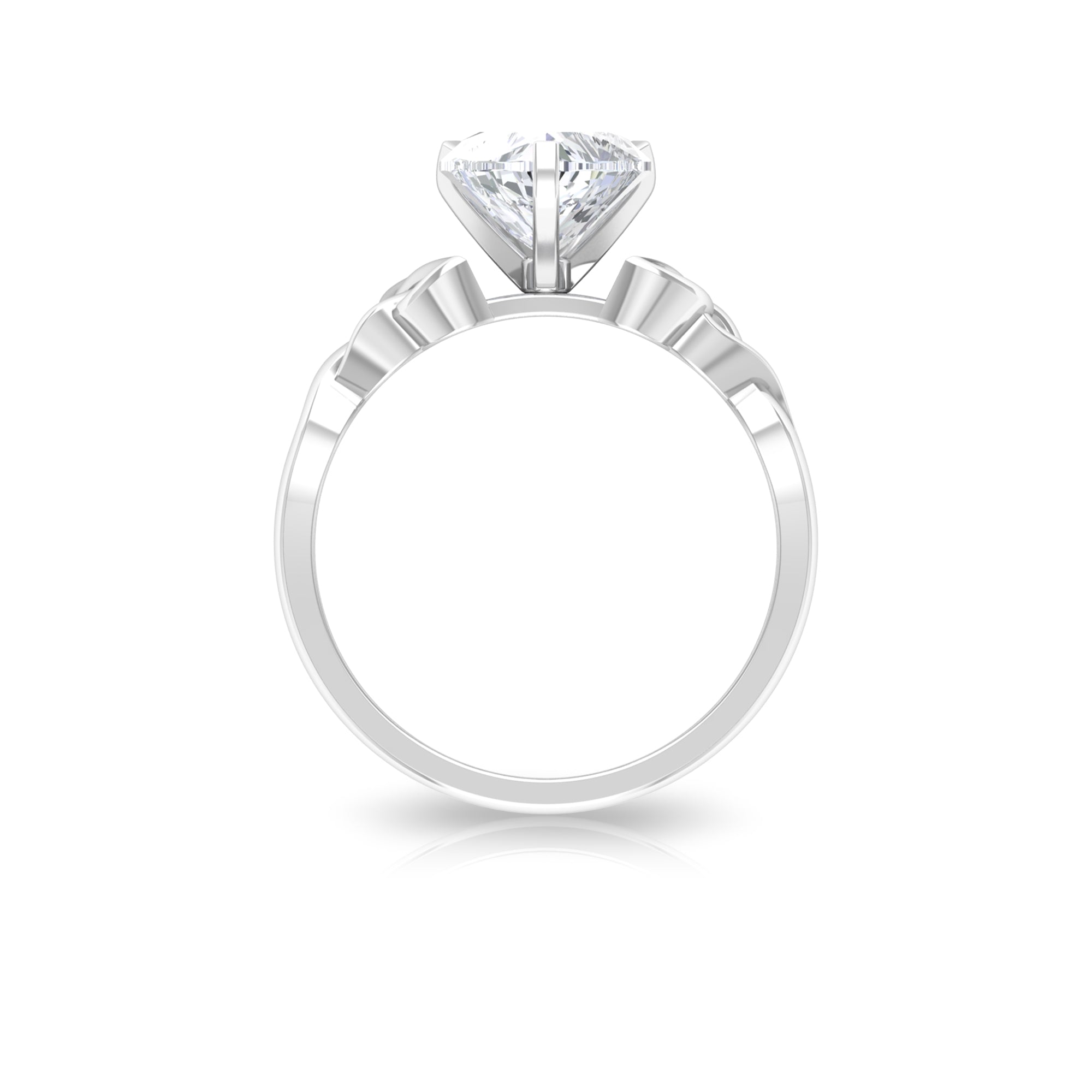 2 CT Celtic Detail Moissanite Heart Engagement Ring in Gold Moissanite - ( D-VS1 ) - Color and Clarity - Rosec Jewels