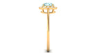 1 CT Aquamarine Engagement Ring with Diamond Floating Halo Aquamarine - ( AAA ) - Quality - Rosec Jewels