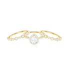 2.25 CT Teardrop Zircon Trio Wedding Ring Set in Gold Zircon - ( AAAA ) - Quality - Rosec Jewels