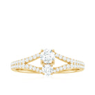 3/4 CT Zircon Two Stone Engagement Ring with Split Shank Zircon - ( AAAA ) - Quality - Rosec Jewels