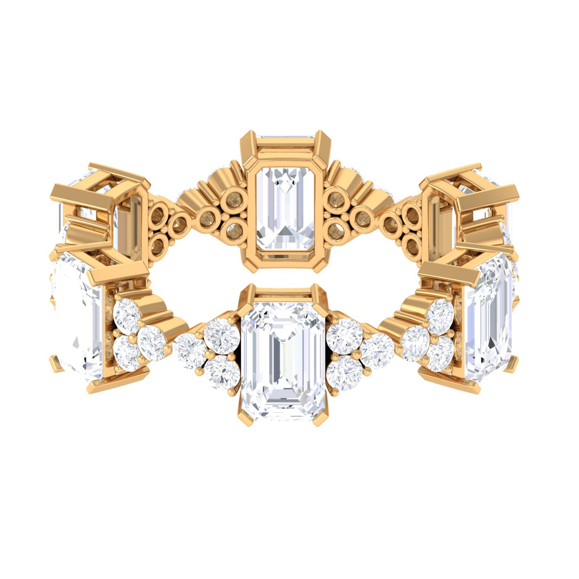 7 CT Designer Zircon Eternity Ring in Prong Setting Zircon - ( AAAA ) - Quality - Rosec Jewels