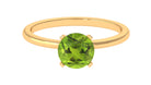 8 MM Round Peridot Solitaire Ring in Peg Head Setting Peridot - ( AAA ) - Quality - Rosec Jewels