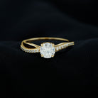 Classic Round Cut Moissanite Solitaire Engagement Ring in Gold Moissanite - ( D-VS1 ) - Color and Clarity - Rosec Jewels