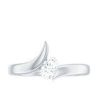 Oval Cut Certified Moissanite Solitaire Bypass Ring in Gold Moissanite - ( D-VS1 ) - Color and Clarity - Rosec Jewels